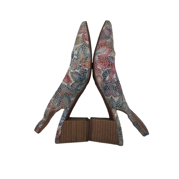 Tahari Revel Mosaic Slingback Leather Pointed Toe Block Heels Size 6 Women’s - Picture 6 of 9